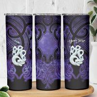 Personalised Maori Matariki Manaia Waiporoporo Skinny Tumbler Maori Kowhaiwhai Pattern Galaxy LT01 - Polynesian Pride