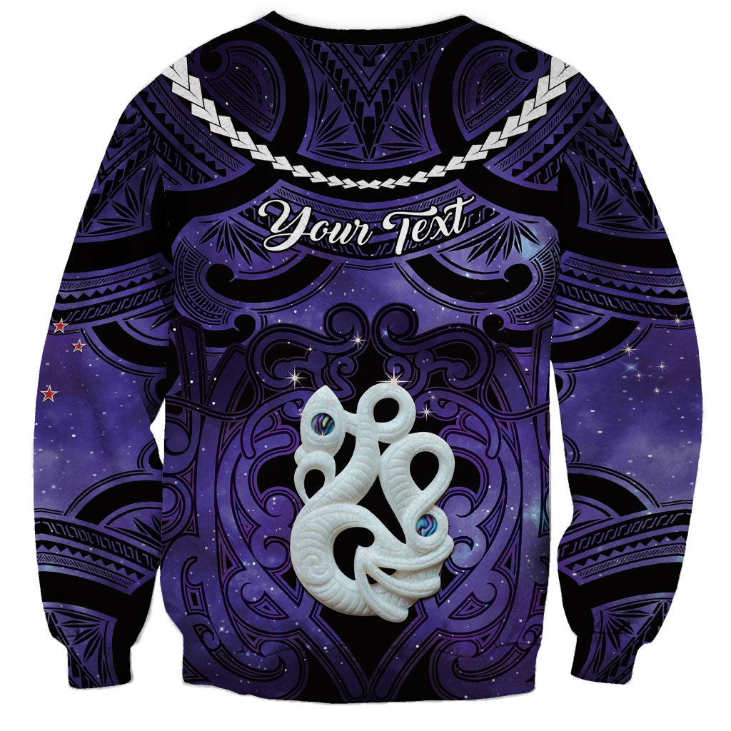 Personalised Maori Matariki Manaia Waiporoporo Sweatshirt Maori Kowhaiwhai Pattern Galaxy LT01 - Polynesian Pride