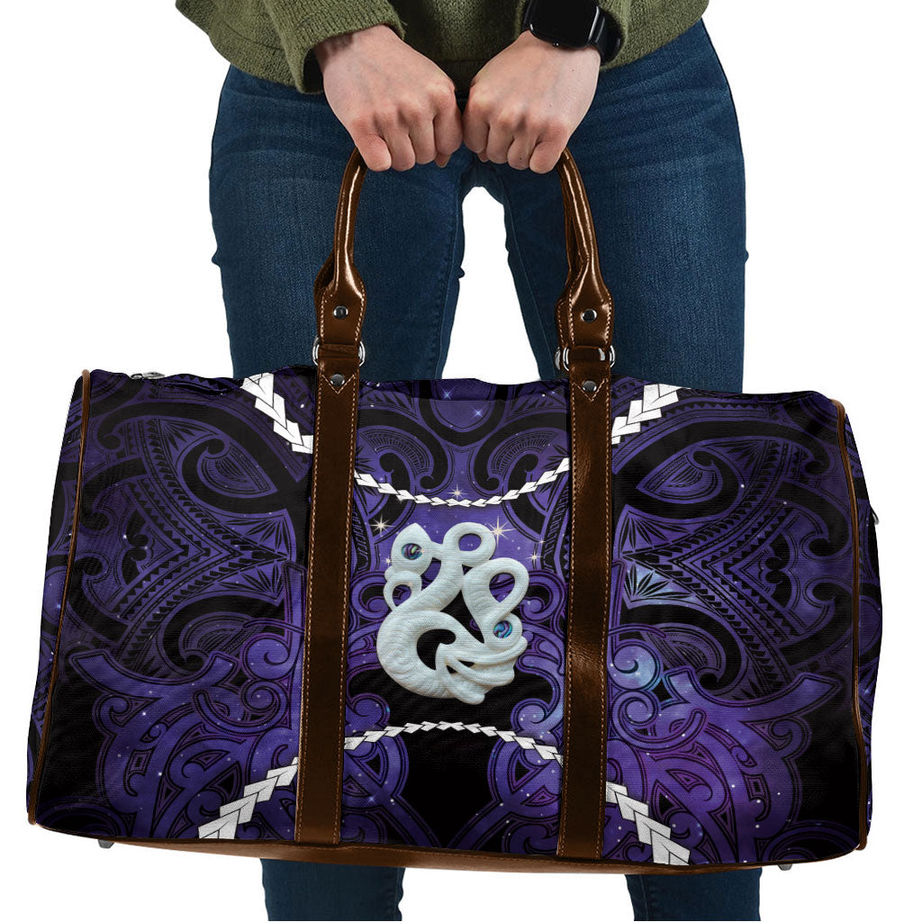 Maori Matariki Manaia Waiporoporo Travel Bag Maori Kowhaiwhai Pattern Galaxy
