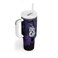 Personalised Maori Matariki Manaia Waiporoporo Tumbler With Handle Maori Kowhaiwhai Pattern Galaxy LT01 - Polynesian Pride