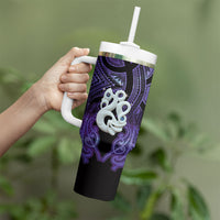 Personalised Maori Matariki Manaia Waiporoporo Tumbler With Handle Maori Kowhaiwhai Pattern Galaxy LT01 - Polynesian Pride