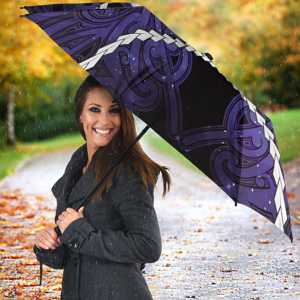 Maori Matariki Manaia Waiporoporo Umbrella Maori Kowhaiwhai Pattern Galaxy LT01 - Polynesian Pride