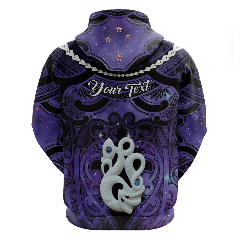 Personalised Maori Matariki Manaia Waiporoporo Zip Hoodie Maori Kowhaiwhai Pattern Galaxy LT01 - Polynesian Pride