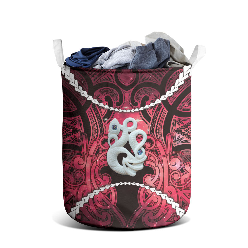 Maori Matariki Manaia Whero Laundry Basket Maori Kowhaiwhai Pattern Galaxy LT01 - Polynesian Pride