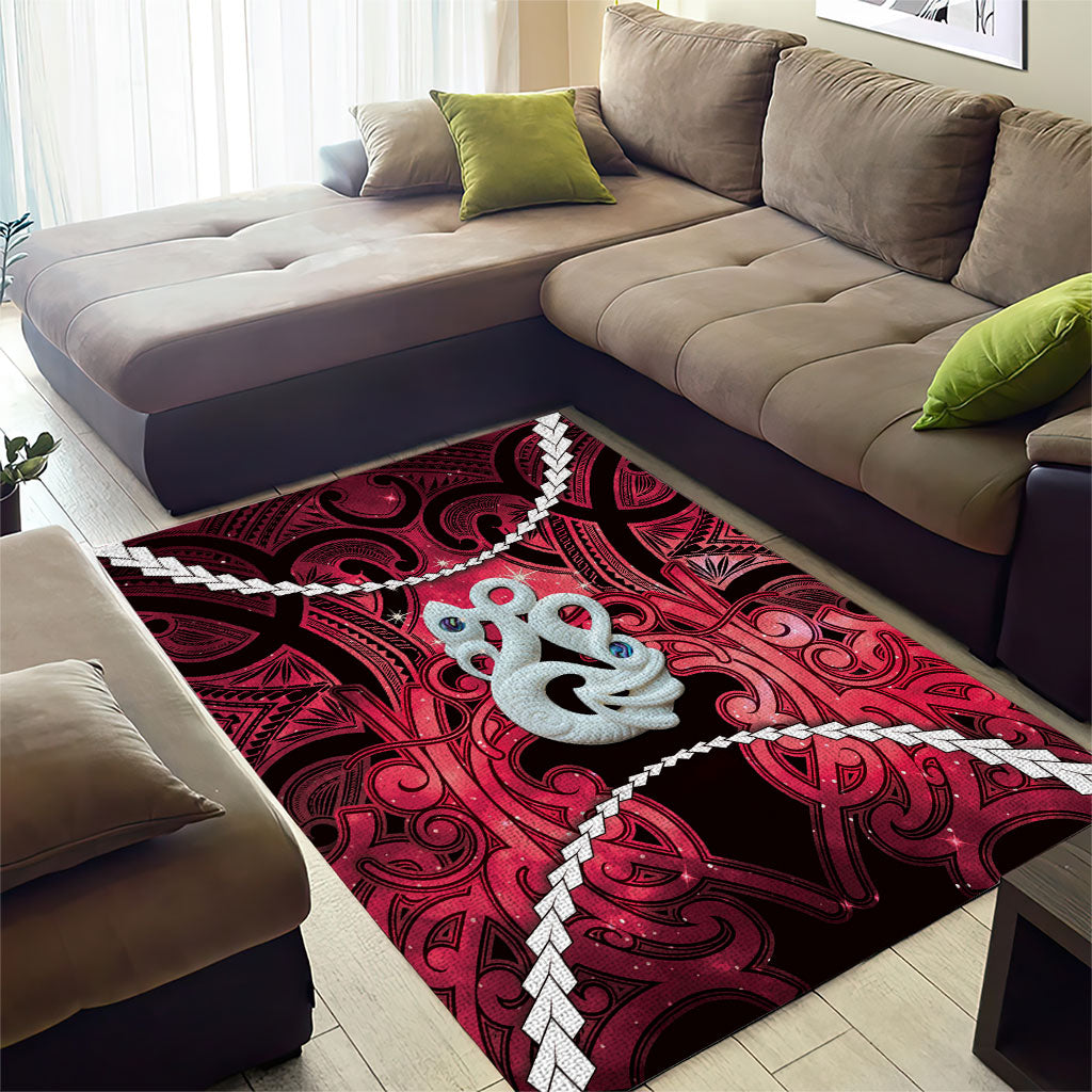Maori Matariki Manaia Whero Area Rug Maori Kowhaiwhai Pattern Galaxy LT01 - Polynesian Pride
