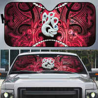 Maori Matariki Manaia Whero Auto Sun Shade Maori Kowhaiwhai Pattern Galaxy LT01 Red - Polynesian Pride