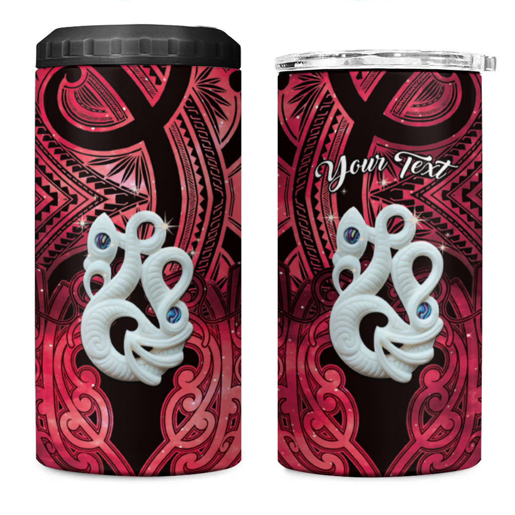 Personalised Maori Matariki Manaia Whero 4 in 1 Can Cooler Tumbler Maori Kowhaiwhai Pattern Galaxy LT01 One Size: 16 oz Red - Polynesian Pride