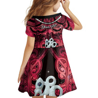 Personalised Maori Matariki Manaia Whero Family Matching Long Sleeve Bodycon Dress and Hawaiian Shirt Maori Kowhaiwhai Pattern Galaxy LT01 - Polynesian Pride