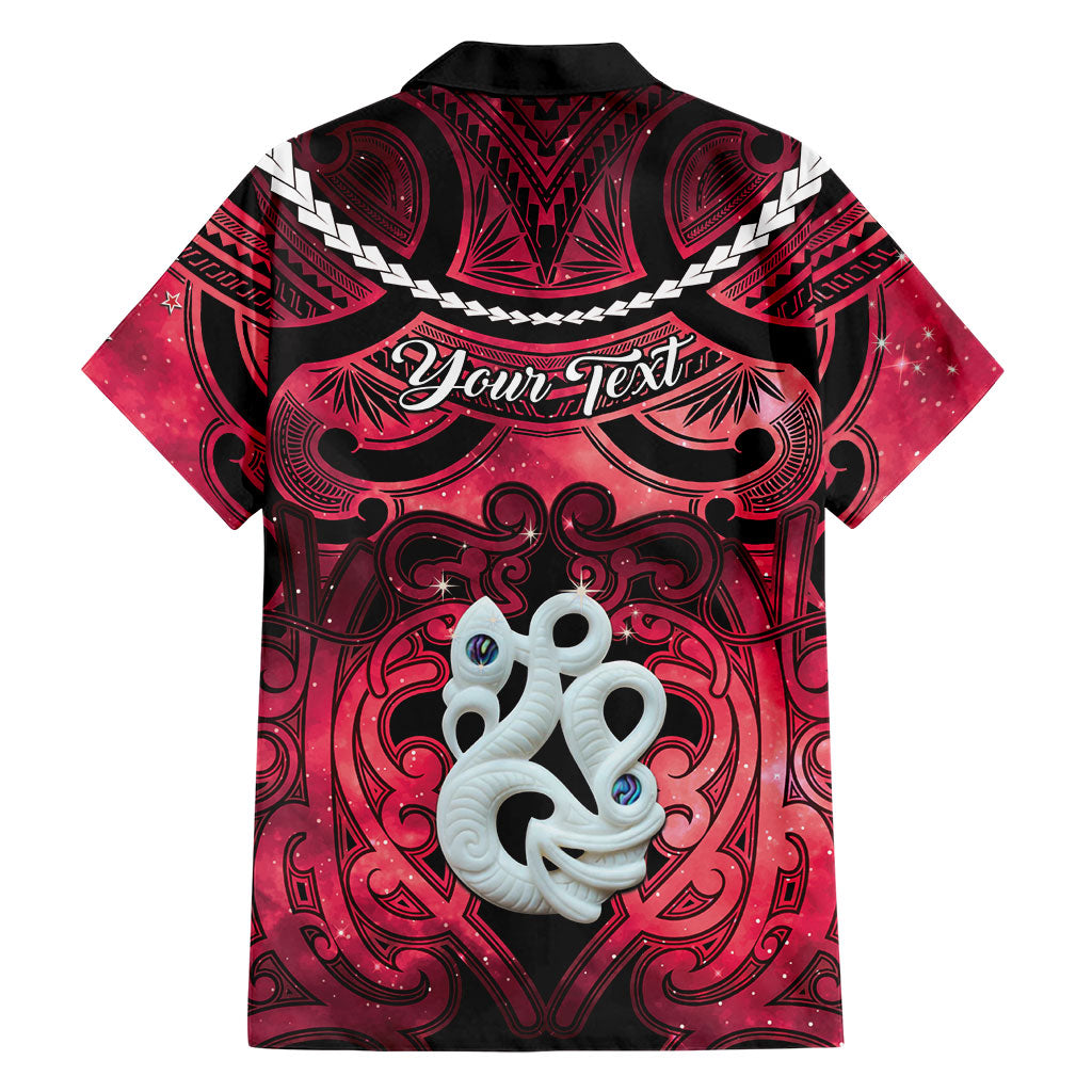 Personalised Maori Matariki Manaia Whero Family Matching Long Sleeve Bodycon Dress and Hawaiian Shirt Maori Kowhaiwhai Pattern Galaxy LT01 - Polynesian Pride