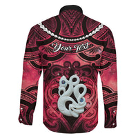 Personalised Maori Matariki Manaia Whero Family Matching Off The Shoulder Long Sleeve Dress and Hawaiian Shirt Maori Kowhaiwhai Pattern Galaxy LT01 - Polynesian Pride