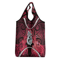 Maori Matariki Manaia Whero Grocery Bag Maori Kowhaiwhai Pattern Galaxy LT01 - Polynesian Pride