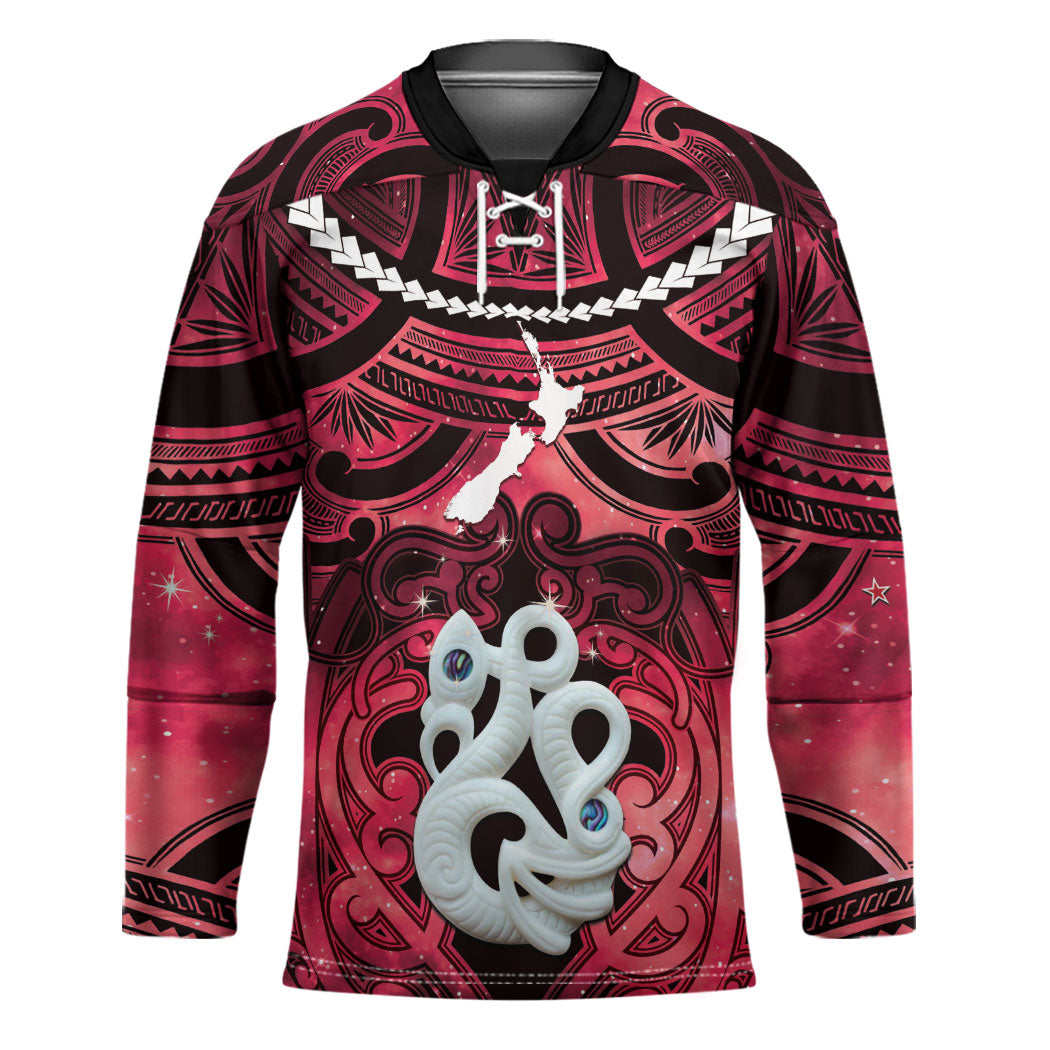 Personalised Maori Matariki Manaia Whero Hockey Jersey Maori Kowhaiwhai Pattern Galaxy