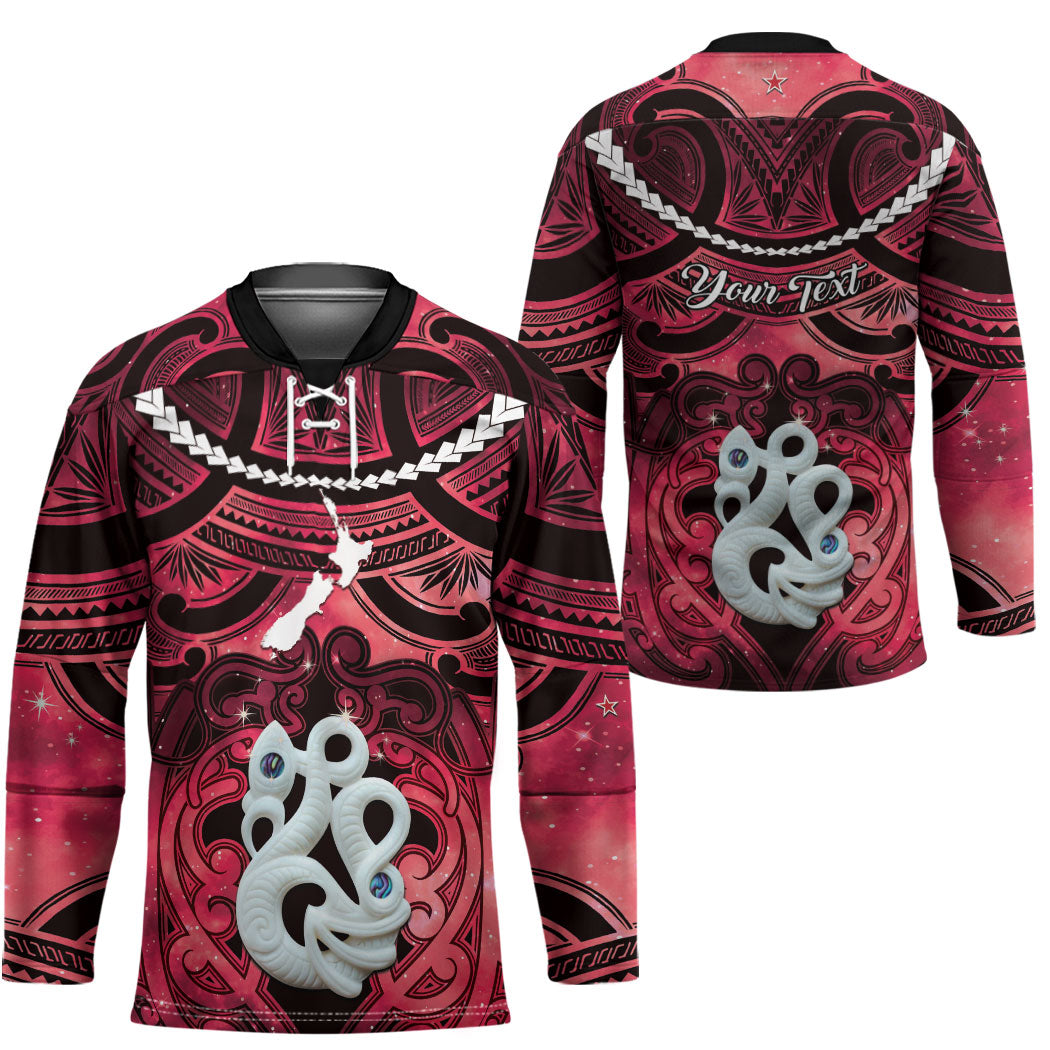 Personalised Maori Matariki Manaia Whero Hockey Jersey Maori Kowhaiwhai Pattern Galaxy LT01 - Polynesian Pride