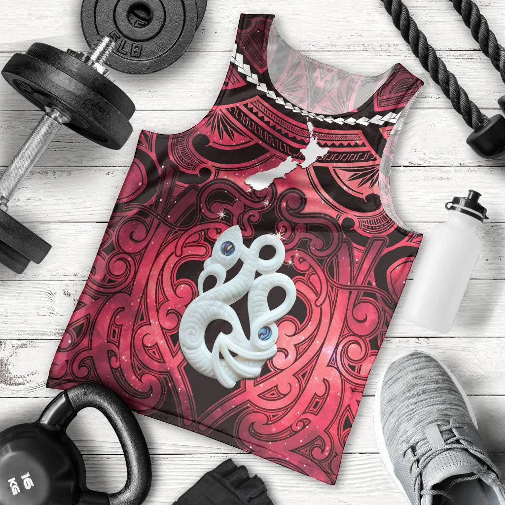 Personalised Maori Matariki Manaia Whero Men Tank Top Maori Kowhaiwhai Pattern Galaxy LT01 - Polynesian Pride