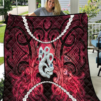 Maori Matariki Manaia Whero Quilt Maori Kowhaiwhai Pattern Galaxy LT01 Red - Polynesian Pride