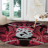 Maori Matariki Manaia Whero Round Carpet Maori Kowhaiwhai Pattern Galaxy LT01 - Polynesian Pride