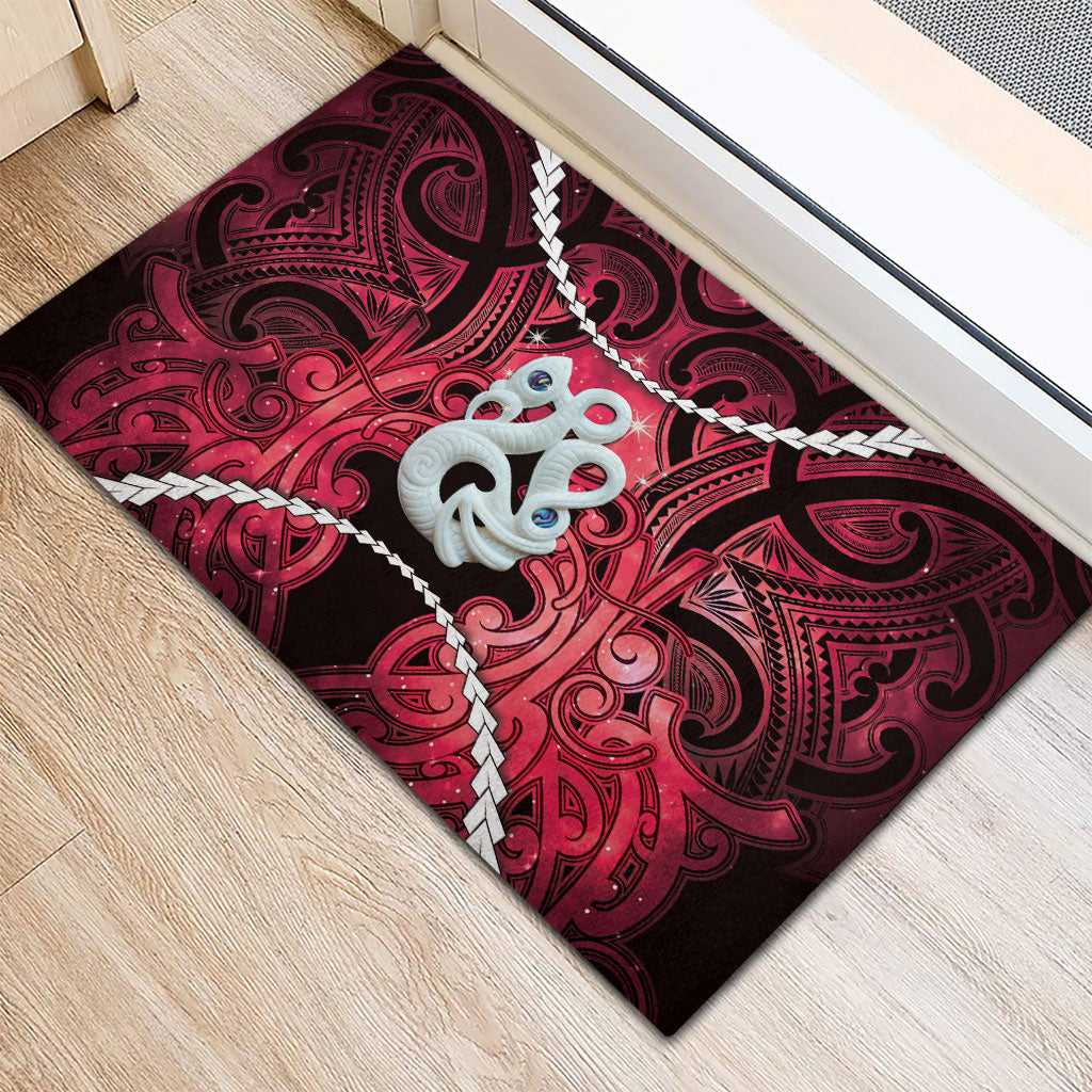 Maori Matariki Manaia Whero Rubber Doormat Maori Kowhaiwhai Pattern Galaxy LT01 - Polynesian Pride