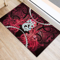 Maori Matariki Manaia Whero Rubber Doormat Maori Kowhaiwhai Pattern Galaxy LT01 - Polynesian Pride