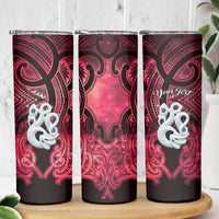 Personalised Maori Matariki Manaia Whero Skinny Tumbler Maori Kowhaiwhai Pattern Galaxy LT01 - Polynesian Pride
