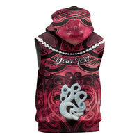 Personalised Maori Matariki Manaia Whero Sleeveless Hoodie Maori Kowhaiwhai Pattern Galaxy LT01 - Polynesian Pride
