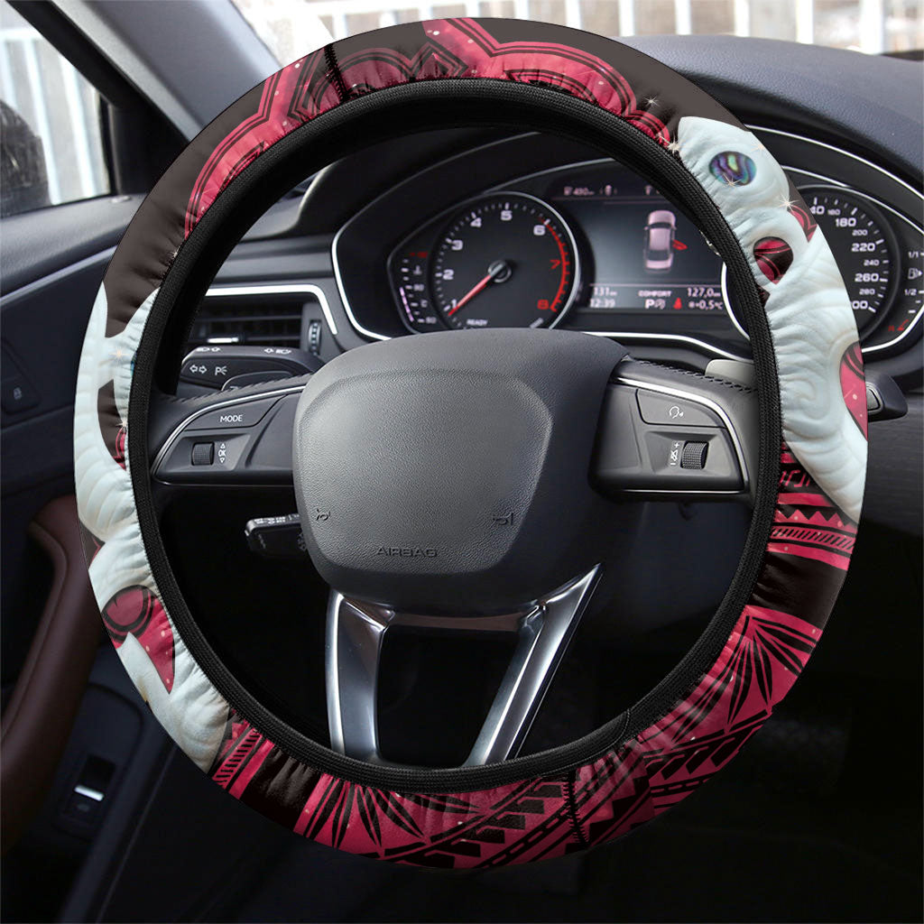 Maori Matariki Manaia Whero Steering Wheel Cover Maori Kowhaiwhai Pattern Galaxy LT01 - Polynesian Pride