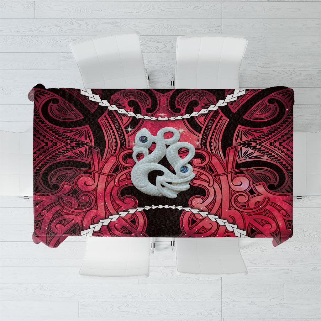 Maori Matariki Manaia Whero Tablecloth Maori Kowhaiwhai Pattern Galaxy LT01 Red - Polynesian Pride