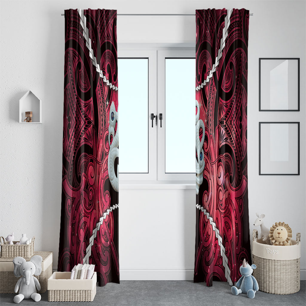 Maori Matariki Manaia Whero Window Curtain Maori Kowhaiwhai Pattern Galaxy LT01 - Polynesian Pride