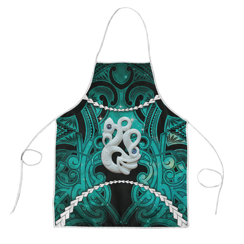 Maori Matariki Manaia Turquoise Apron Maori Kowhaiwhai Pattern Galaxy LT01 Turquoise - Polynesian Pride