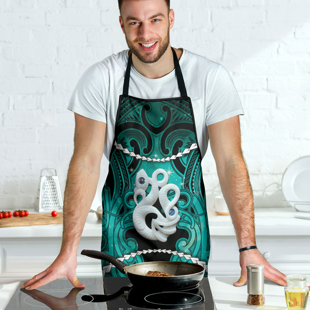 Maori Matariki Manaia Turquoise Apron Maori Kowhaiwhai Pattern Galaxy LT01 - Polynesian Pride