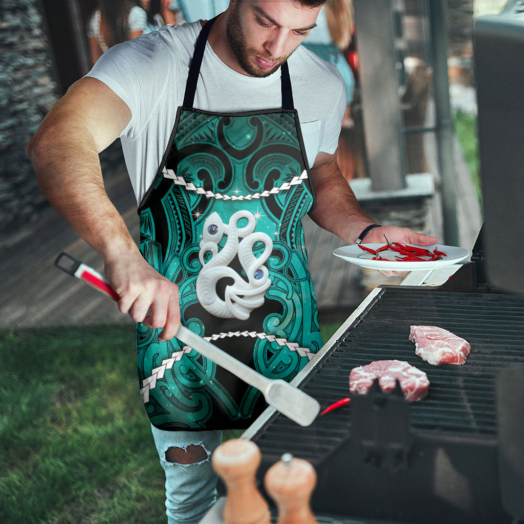 Maori Matariki Manaia Turquoise Apron Maori Kowhaiwhai Pattern Galaxy LT01 - Polynesian Pride