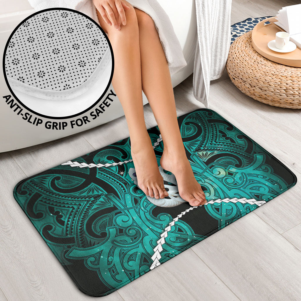 Maori Matariki Manaia Turquoise Bathroom Set Maori Kowhaiwhai Pattern Galaxy LT01 - Polynesian Pride
