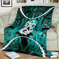 Maori Matariki Manaia Turquoise Blanket Maori Kowhaiwhai Pattern Galaxy LT01 - Polynesian Pride
