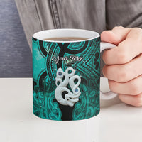 Personalised Maori Matariki Manaia Turquoise Ceramic Mug Maori Kowhaiwhai Pattern Galaxy LT01 - Polynesian Pride