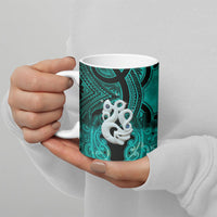 Personalised Maori Matariki Manaia Turquoise Ceramic Mug Maori Kowhaiwhai Pattern Galaxy LT01 - Polynesian Pride