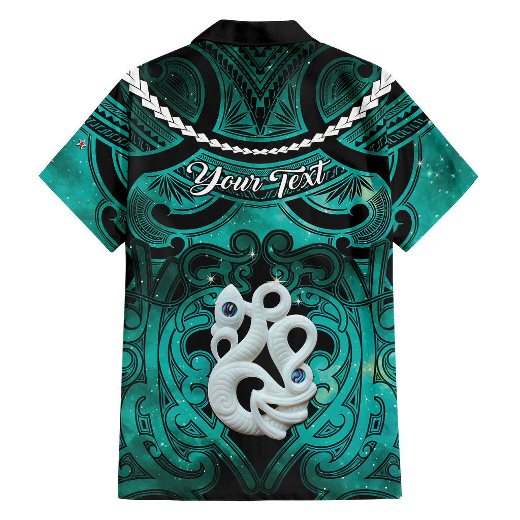 Personalised Maori Matariki Manaia Turquoise Family Matching Tank Maxi Dress and Hawaiian Shirt Maori Kowhaiwhai Pattern Galaxy LT01 - Polynesian Pride