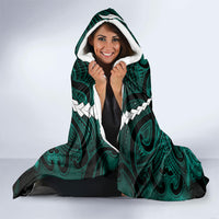 Maori Matariki Manaia Turquoise Hooded Blanket Maori Kowhaiwhai Pattern Galaxy LT01 - Polynesian Pride