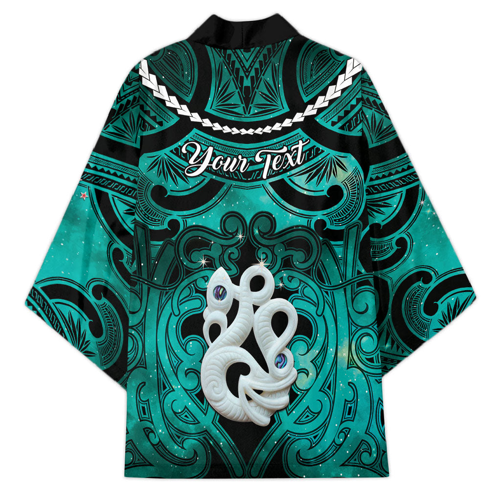 Personalised Maori Matariki Manaia Turquoise Kimono Maori Kowhaiwhai Pattern Galaxy LT01 - Polynesian Pride