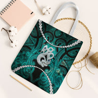 Maori Matariki Manaia Turquoise Tote Bag Maori Kowhaiwhai Pattern Galaxy LT01 White Strap One Size Turquoise - Polynesian Pride