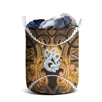 Maori Matariki Manaia Kowhai Laundry Basket Maori Kowhaiwhai Pattern Galaxy LT01 - Polynesian Pride