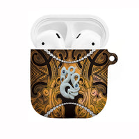 Maori Matariki Manaia Kowhai AirPods Case Maori Kowhaiwhai Pattern Galaxy LT01 Yellow - Polynesian Pride