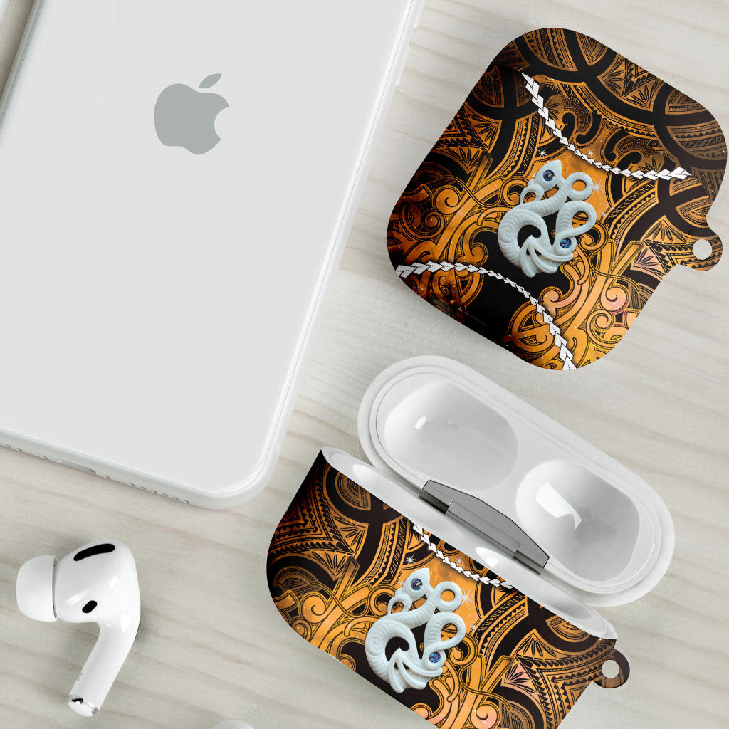Maori Matariki Manaia Kowhai AirPods Case Maori Kowhaiwhai Pattern Galaxy LT01 - Polynesian Pride