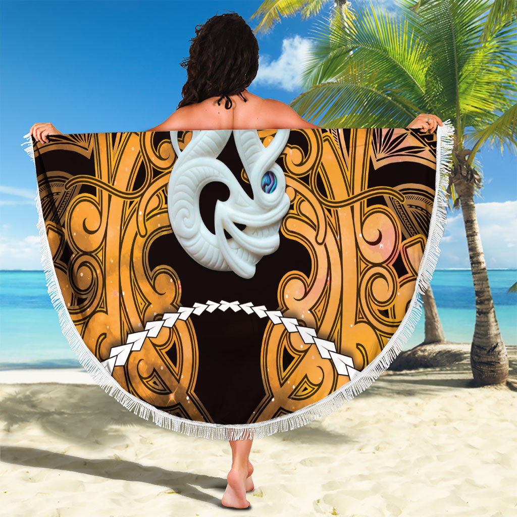 Maori Matariki Manaia Kowhai Beach Blanket Maori Kowhaiwhai Pattern Galaxy LT01 - Polynesian Pride