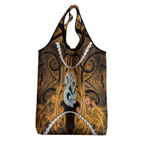 Maori Matariki Manaia Kowhai Grocery Bag Maori Kowhaiwhai Pattern Galaxy LT01 - Polynesian Pride