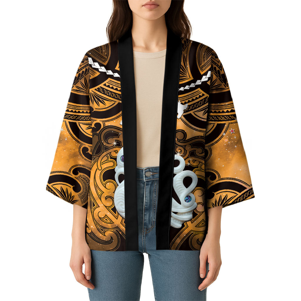 Personalised Maori Matariki Manaia Kowhai Kimono Maori Kowhaiwhai Pattern Galaxy LT01 - Polynesian Pride