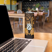Personalised Maori Matariki Manaia Kowhai Skinny Tumbler Maori Kowhaiwhai Pattern Galaxy LT01 - Polynesian Pride