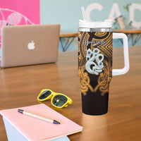 Personalised Maori Matariki Manaia Kowhai Tumbler With Handle Maori Kowhaiwhai Pattern Galaxy LT01 - Polynesian Pride