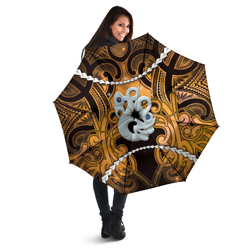 Maori Matariki Manaia Kowhai Umbrella Maori Kowhaiwhai Pattern Galaxy LT01 - Polynesian Pride