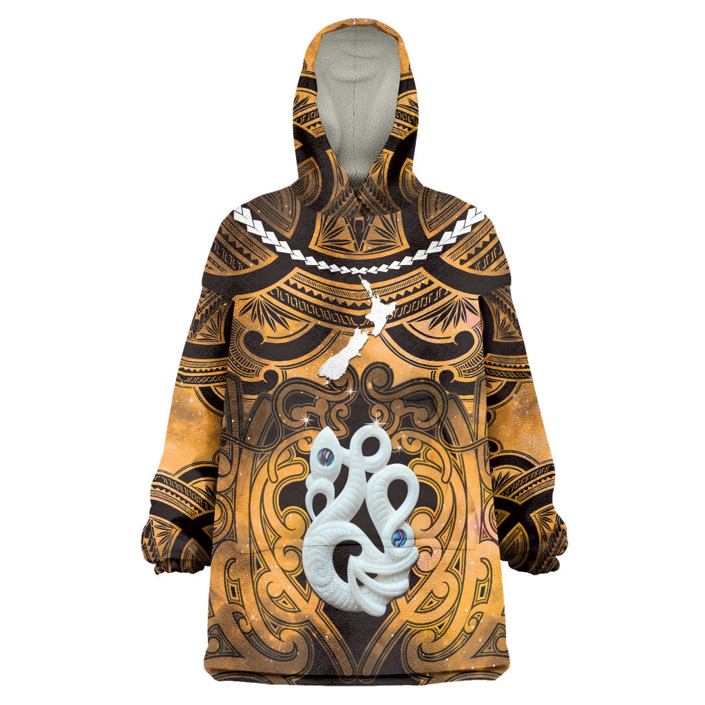 Personalised Maori Matariki Manaia Kowhai Wearable Blanket Hoodie Maori Kowhaiwhai Pattern Galaxy