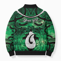 Personalised Maori Matariki Hei Matau Kakariki Bomber Puffer Jacket Maori Kowhaiwhai Pattern Galaxy LT01 - Polynesian Pride