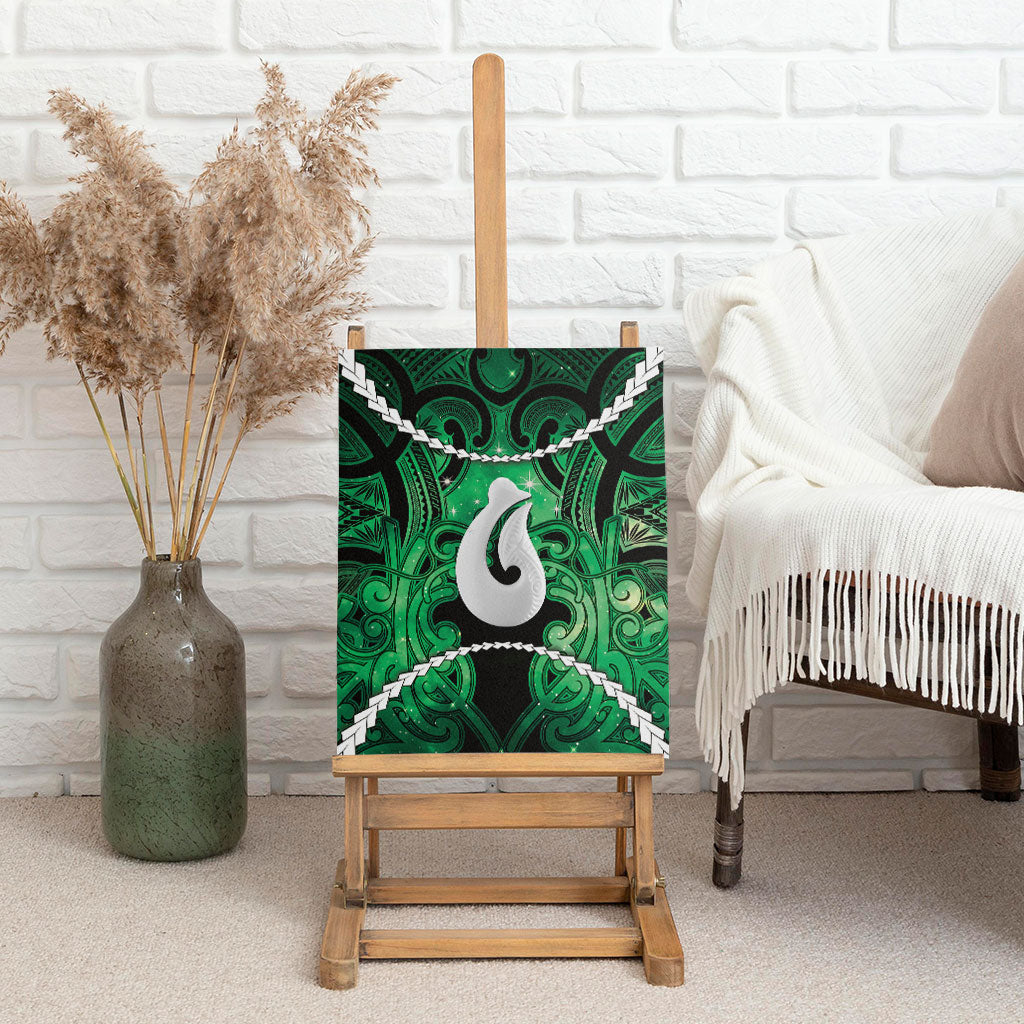 Maori Matariki Hei Matau Kakariki Canvas Wall Art Maori Kowhaiwhai Pattern Galaxy LT01 - Polynesian Pride